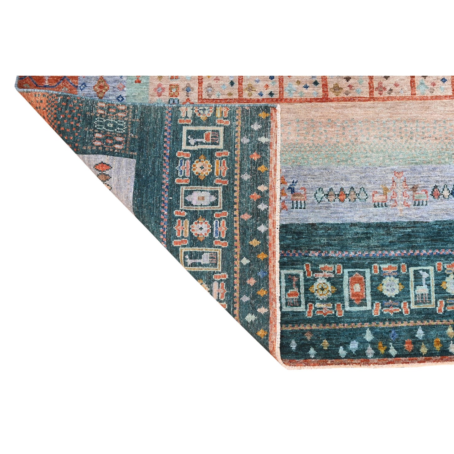 ARYANA GABEH GREEN / ORANGE 7'10" X 9'2"