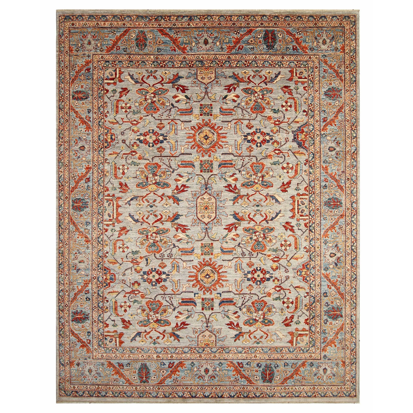 ARYANA ARYAN LIGHT GREY / LIGHT BLUE 8'1" X 11'9"
