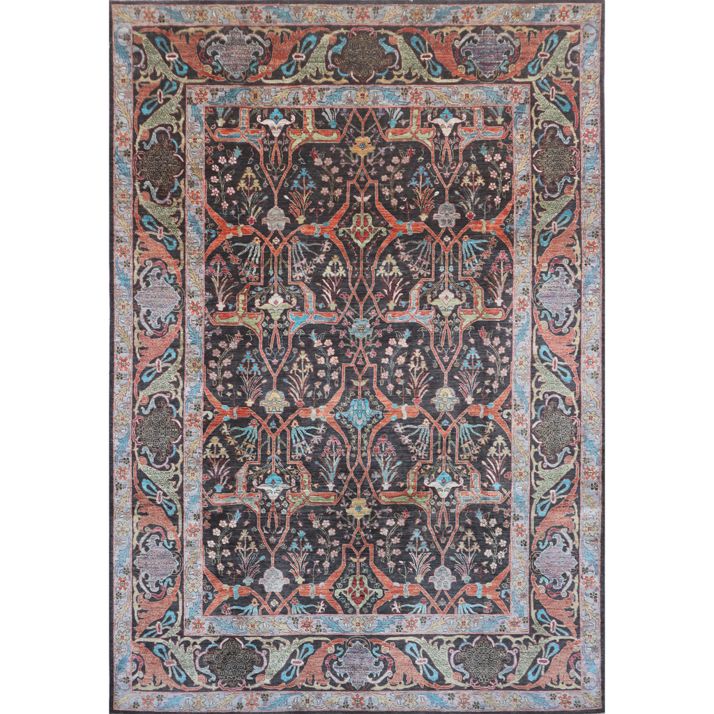 ARYANA ARYAN BLACK / RUST 9'1" X 12'
