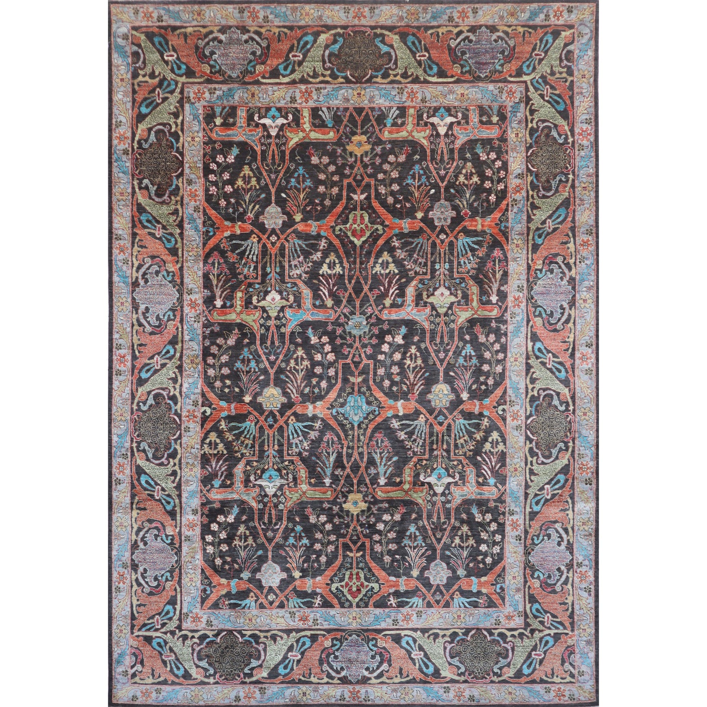ARYANA ARYAN BLACK / RUST 9'1" X 12'