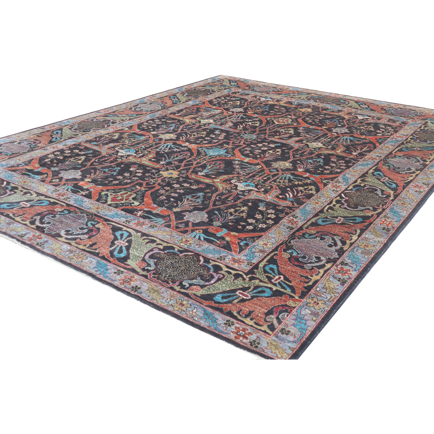 ARYANA ARYAN BLACK / RUST 9'1" X 12'