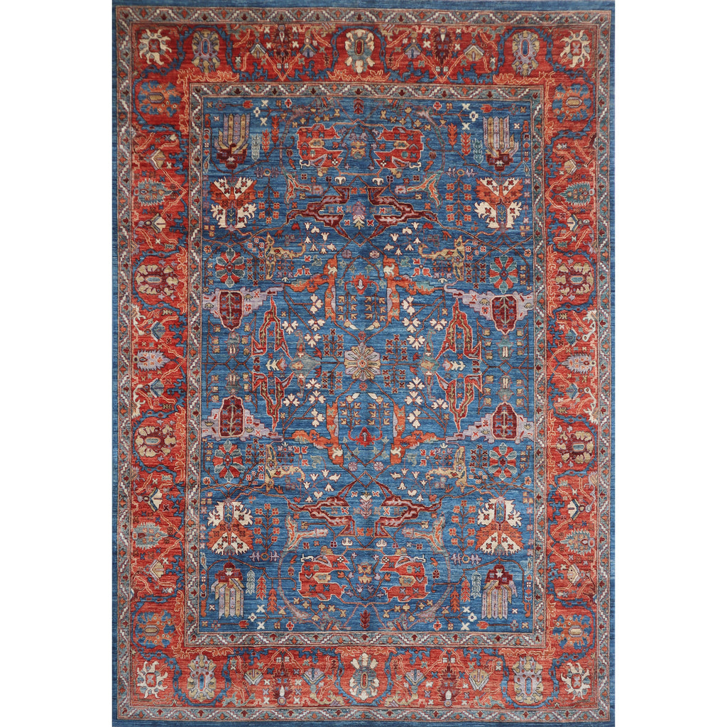 ARYANA ARYAN LIGHT BLUE / RUST 8'9" X 12'