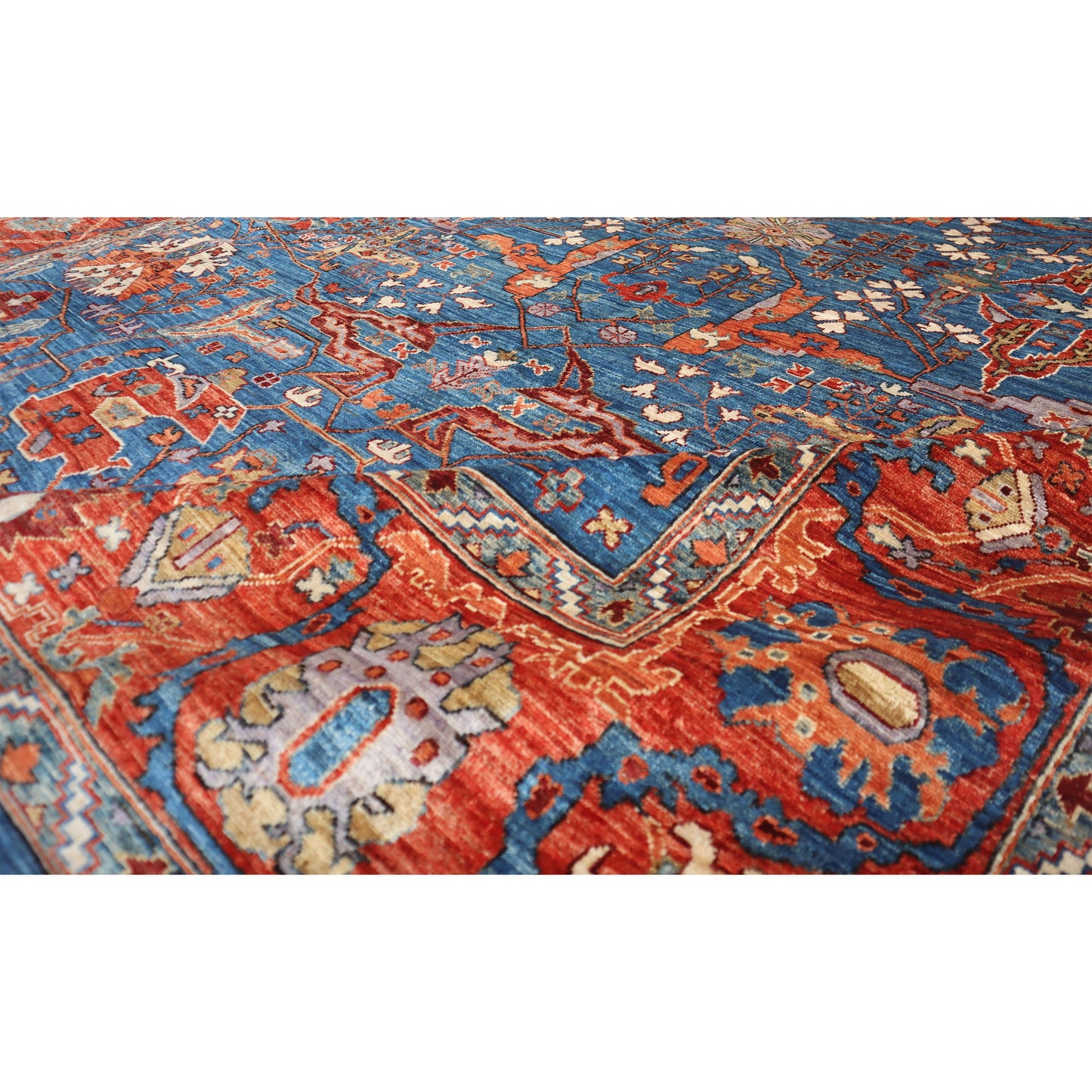 ARYANA ARYAN LIGHT BLUE / RUST 8'9" X 12'