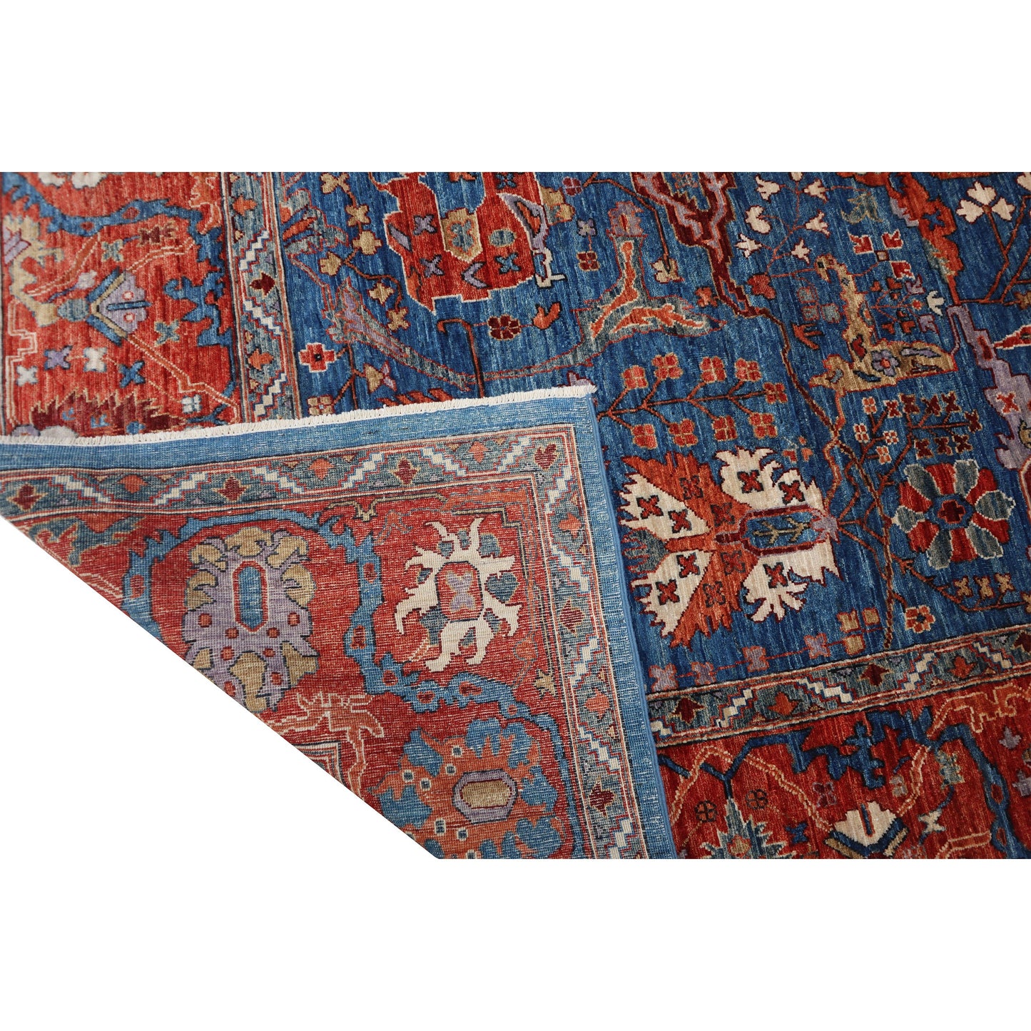 ARYANA ARYAN LIGHT BLUE / RUST 8'9" X 12'