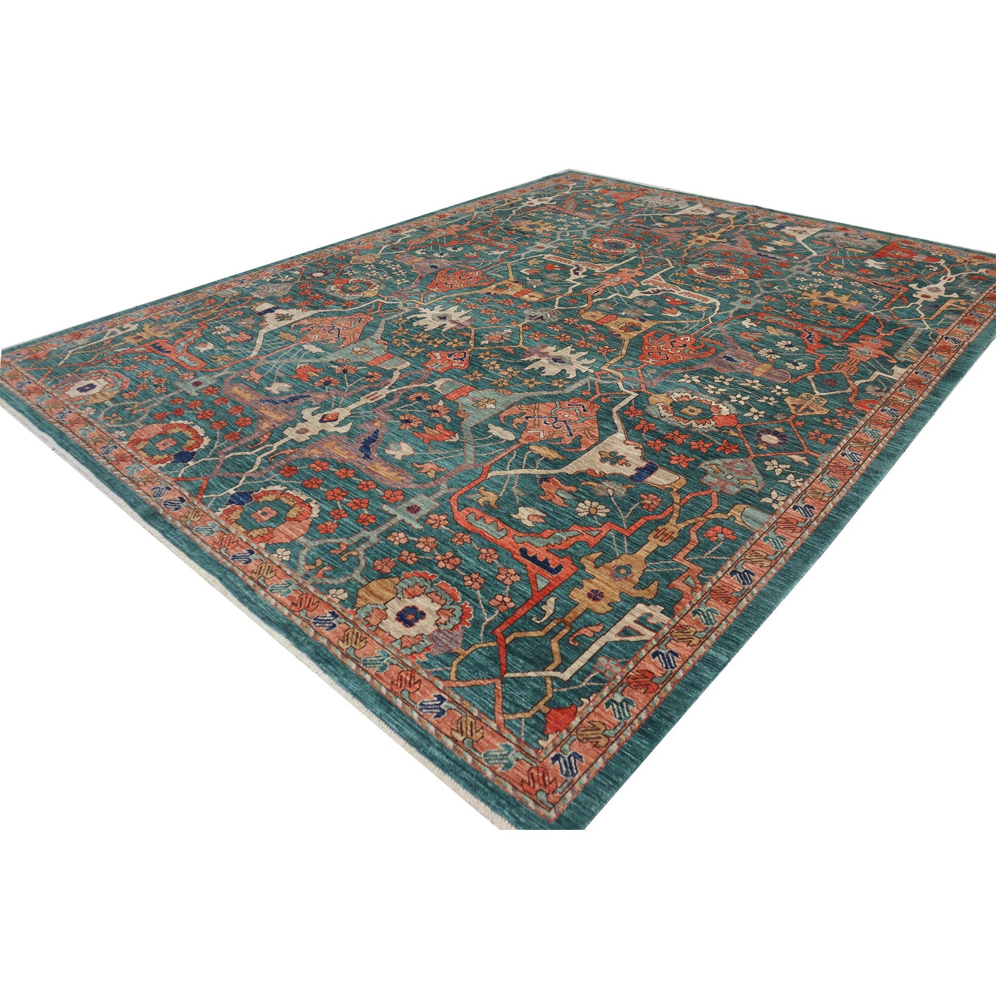 ARYANA ARYAN GREEN / ORANGE 9'2" X 11'9"