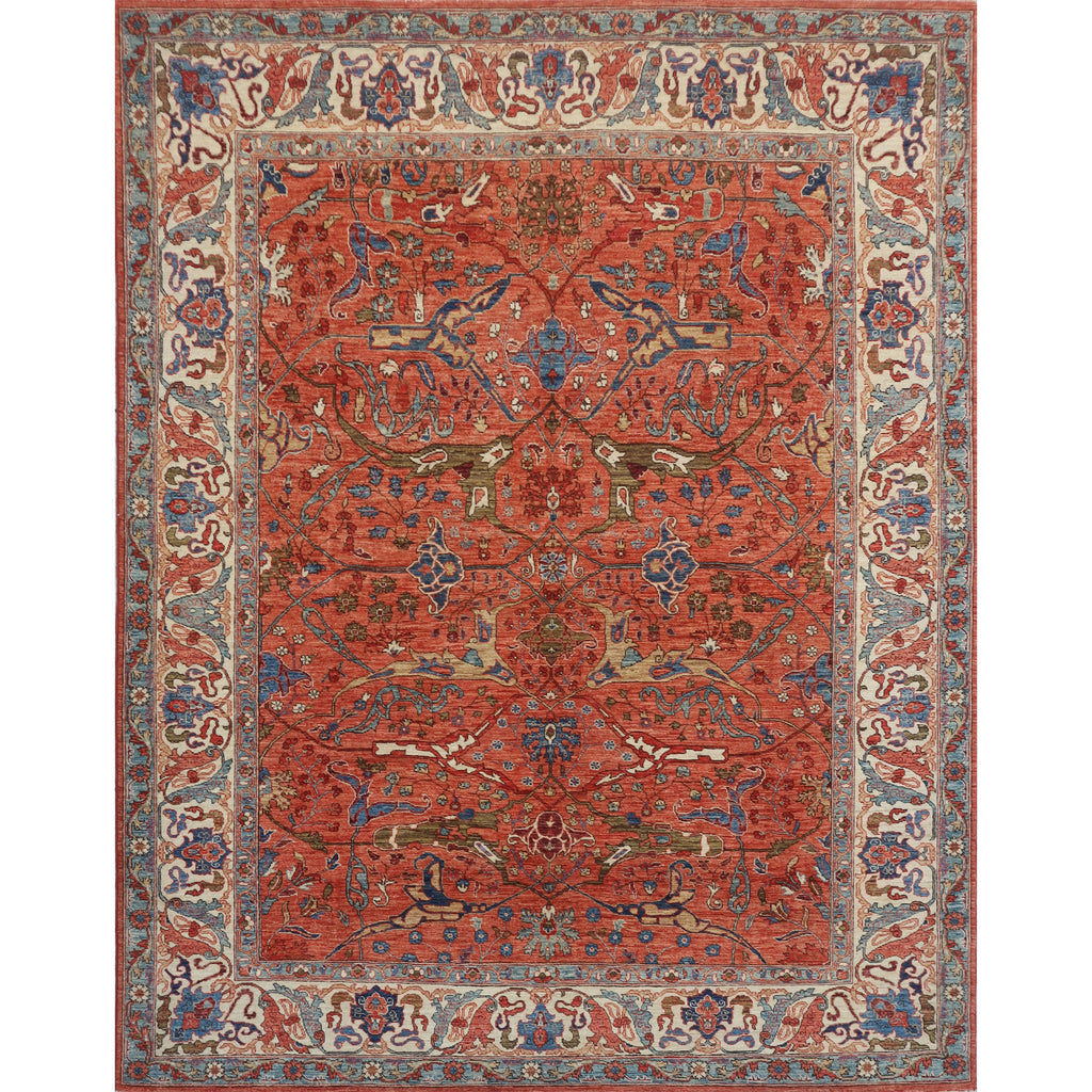ARYANA ARYAN ORANGE / LIGHT BLUE 7'9" X 9'5"