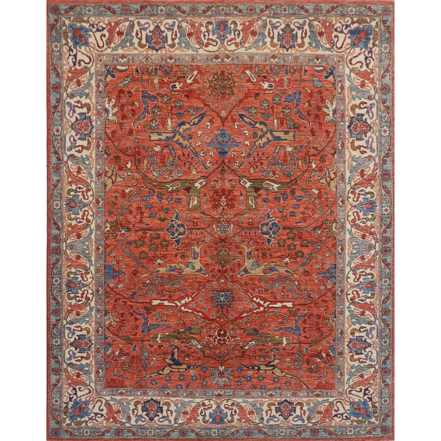 ARYANA ARYAN ORANGE / LIGHT BLUE 7'9" X 9'5"
