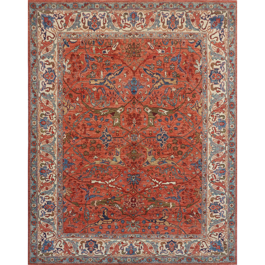 ARYANA ARYAN ORANGE / LIGHT BLUE 7'9" X 9'5"