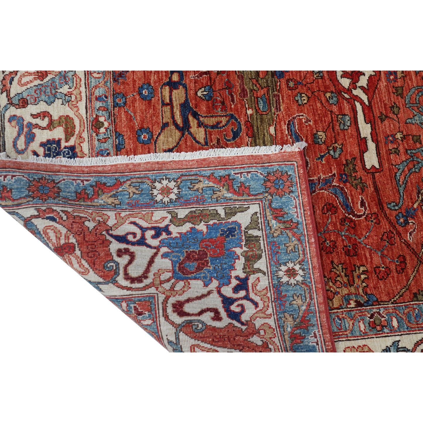 ARYANA ARYAN ORANGE / LIGHT BLUE 7'9" X 9'5"