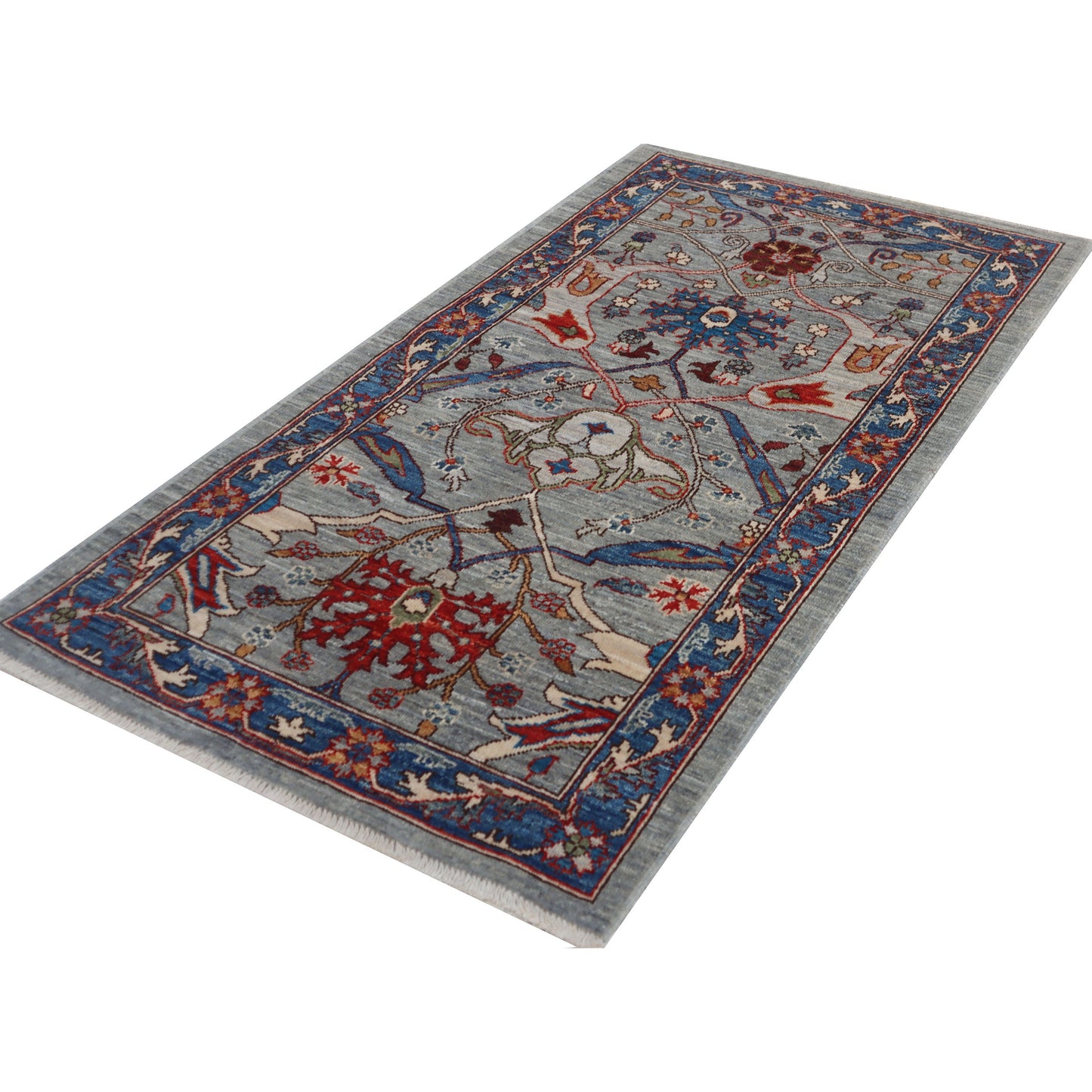 ARYANA ARYAN GREY / LIGHT BLUE 2'8" X 4'11"