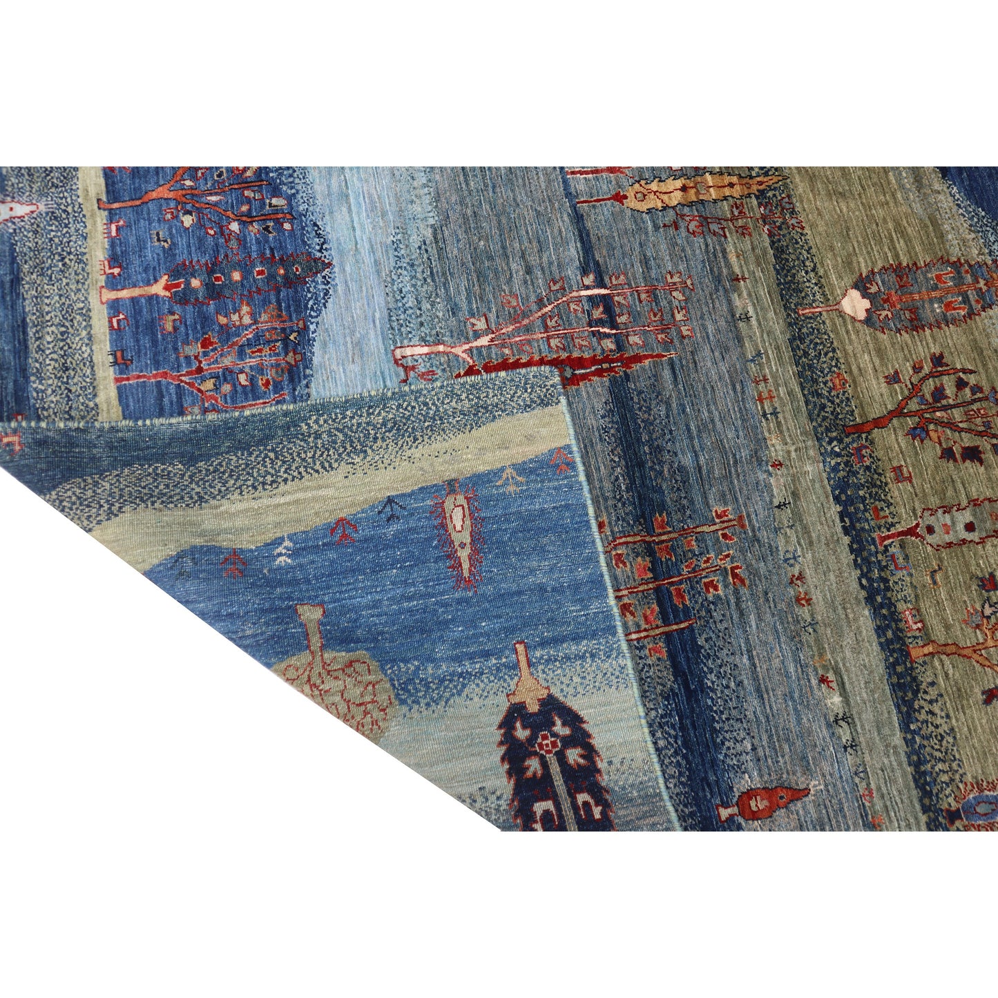 ARYANA ARYAN GREEN / LIGHT BLUE 8'10" X 11'10"