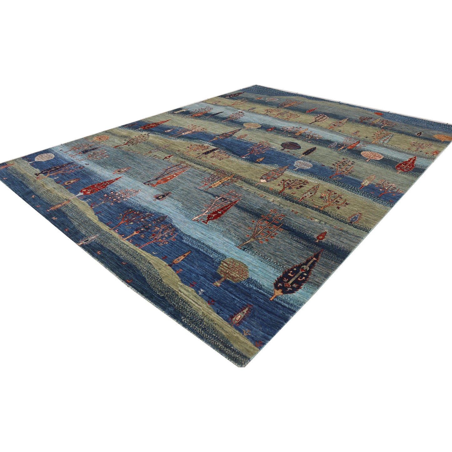 ARYANA ARYAN GREEN / LIGHT BLUE 8'10" X 11'10"