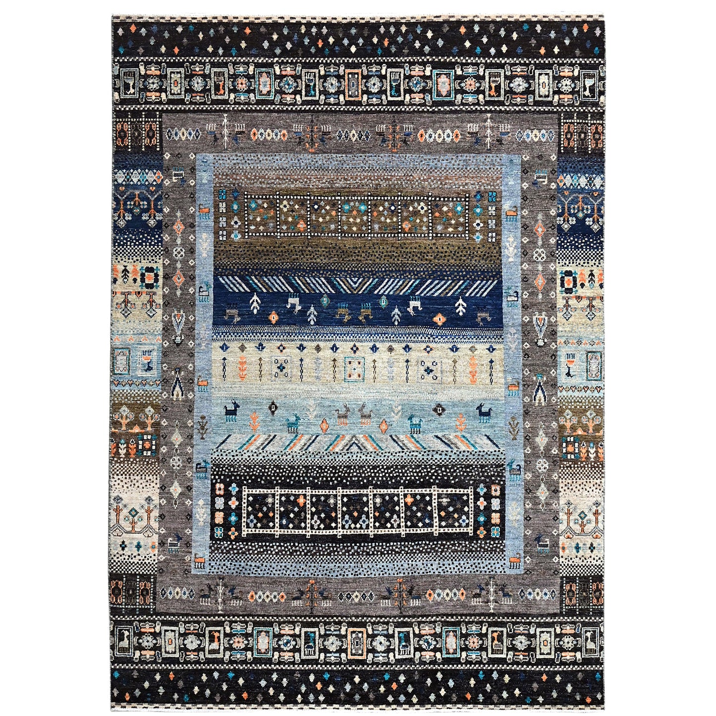 ARYANA GABEH BLUE / GREY 5' X 6'9"