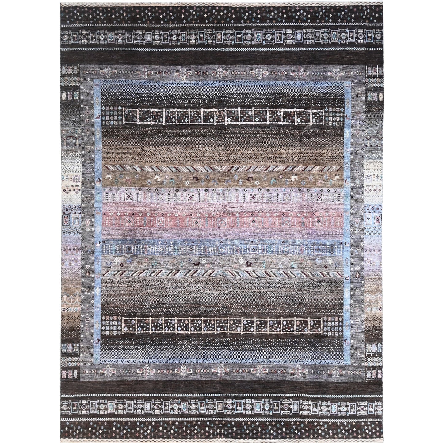 ARYANA GABEH BLACK / BROWN 9' X 11'9"
