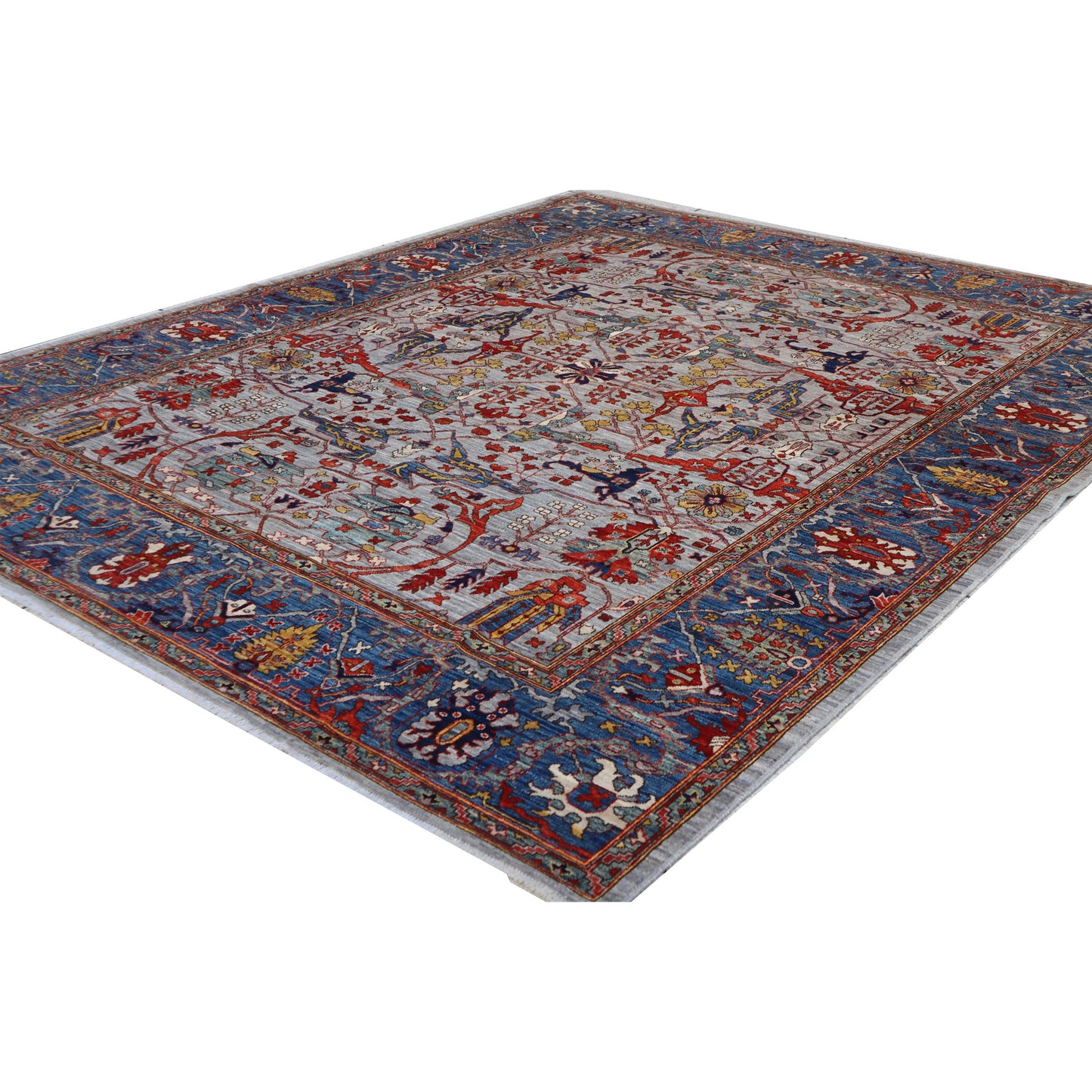 ARYANA ARYAN GREEN / LIGHT BLUE 8'4" X 10'5"