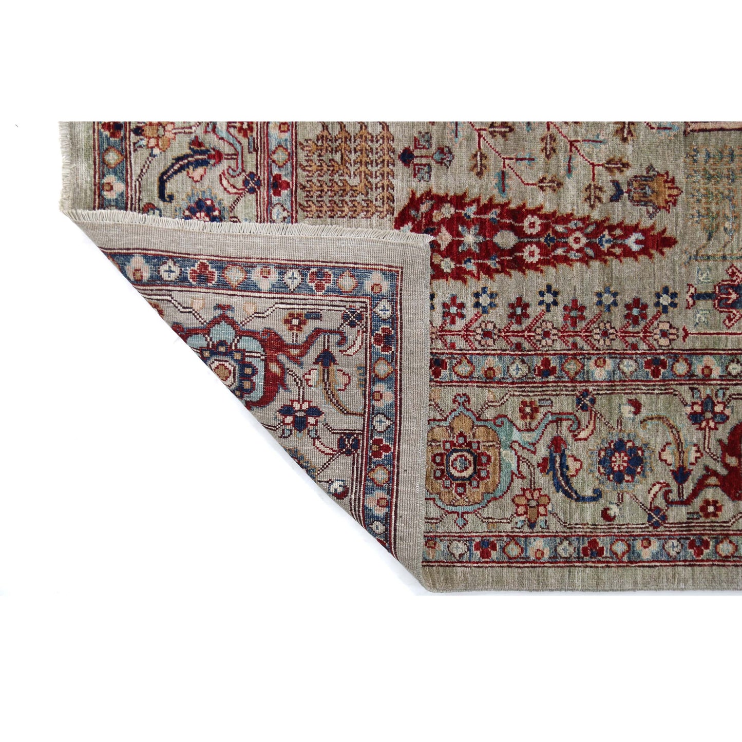 ARYANA TABRZ LIGHT GREEN / RED 8'3" X 9'10"