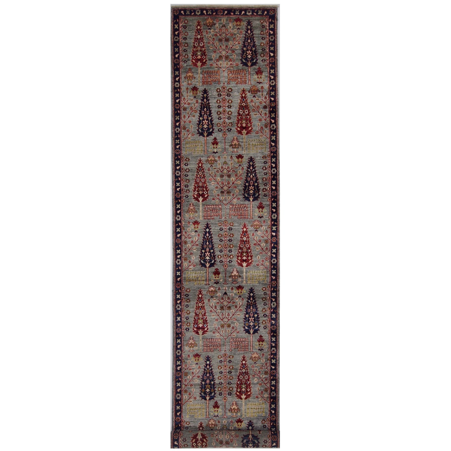 ARYANA TABRZ LIGHT GREEN / NAVY 2'8" X 13'10"