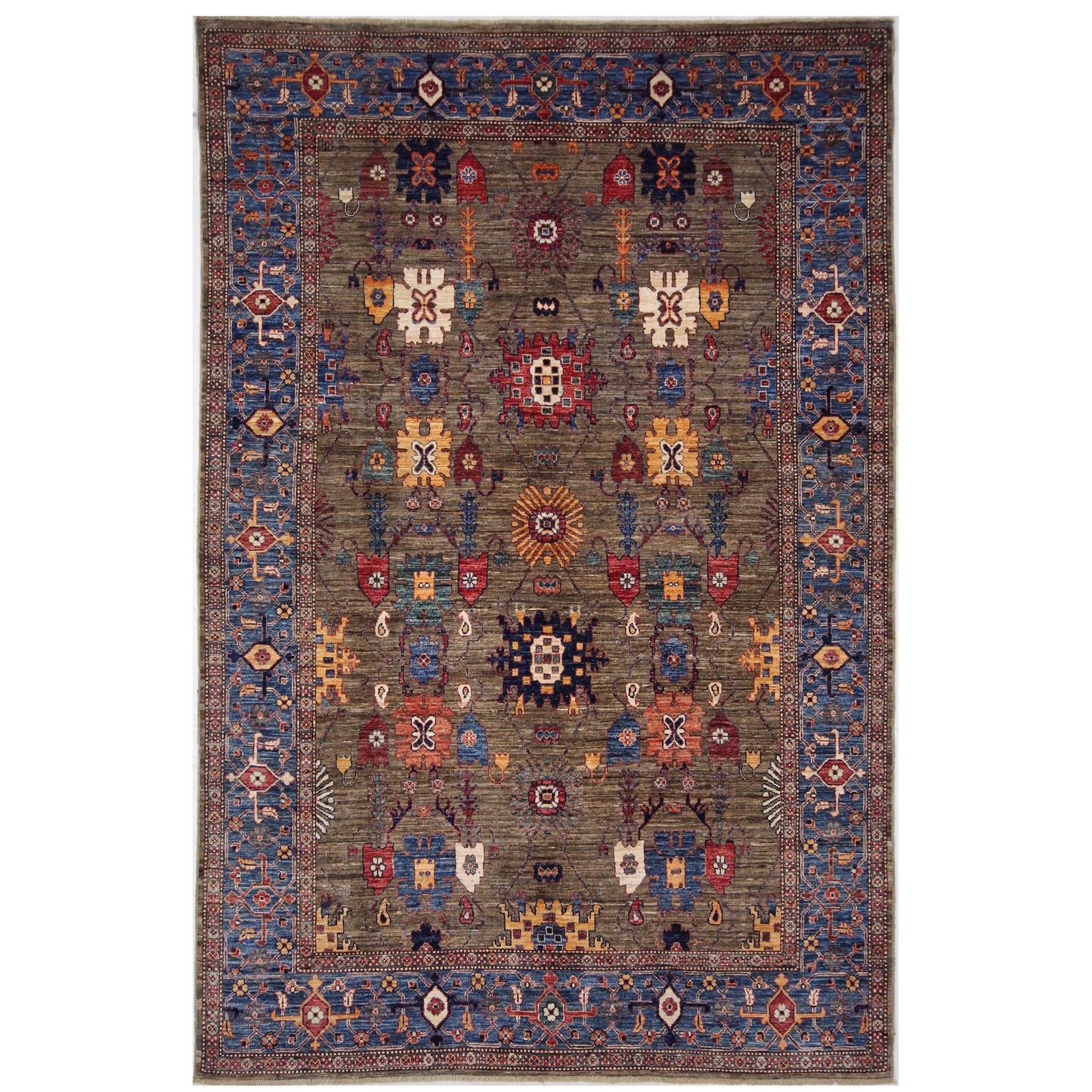 ARYANA ARYAN BROWN / BLUE 6' X 9'3"