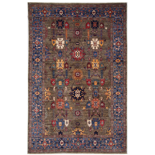 ARYANA ARYAN BROWN / BLUE 6' X 9'3"