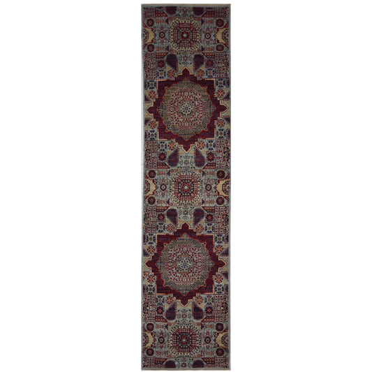 ARYANA MAMLU LIGHT BLUE / RED 2'5" X 10'