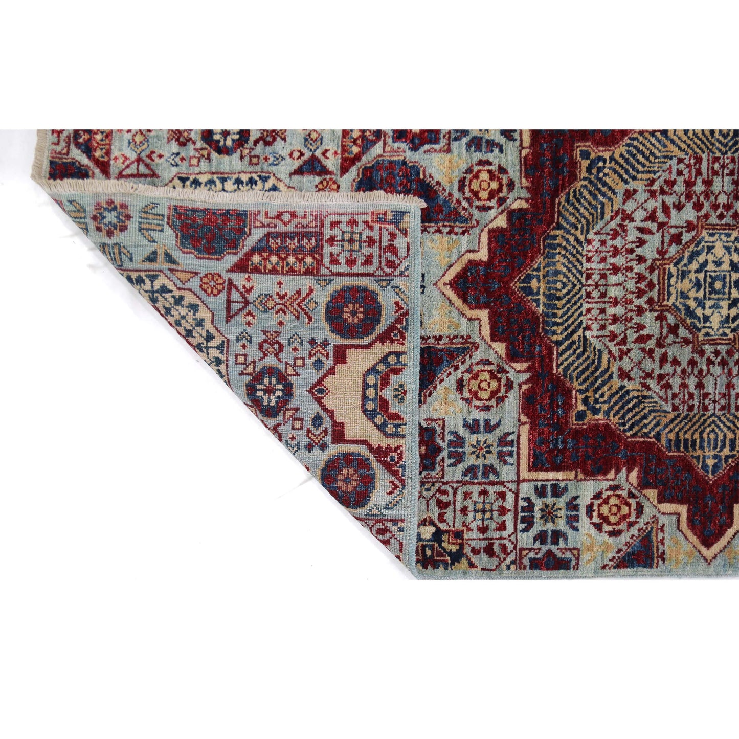 ARYANA MAMLU LIGHT BLUE / RED 2'5" X 10'