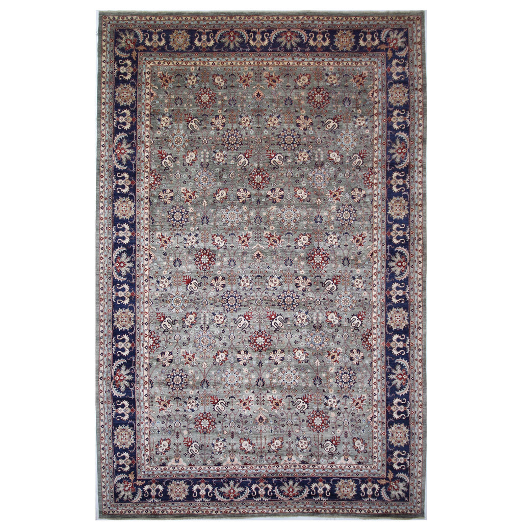 ARYANA ARYAN LIGHT GREEN / NAVY 11'10" X 17'7"