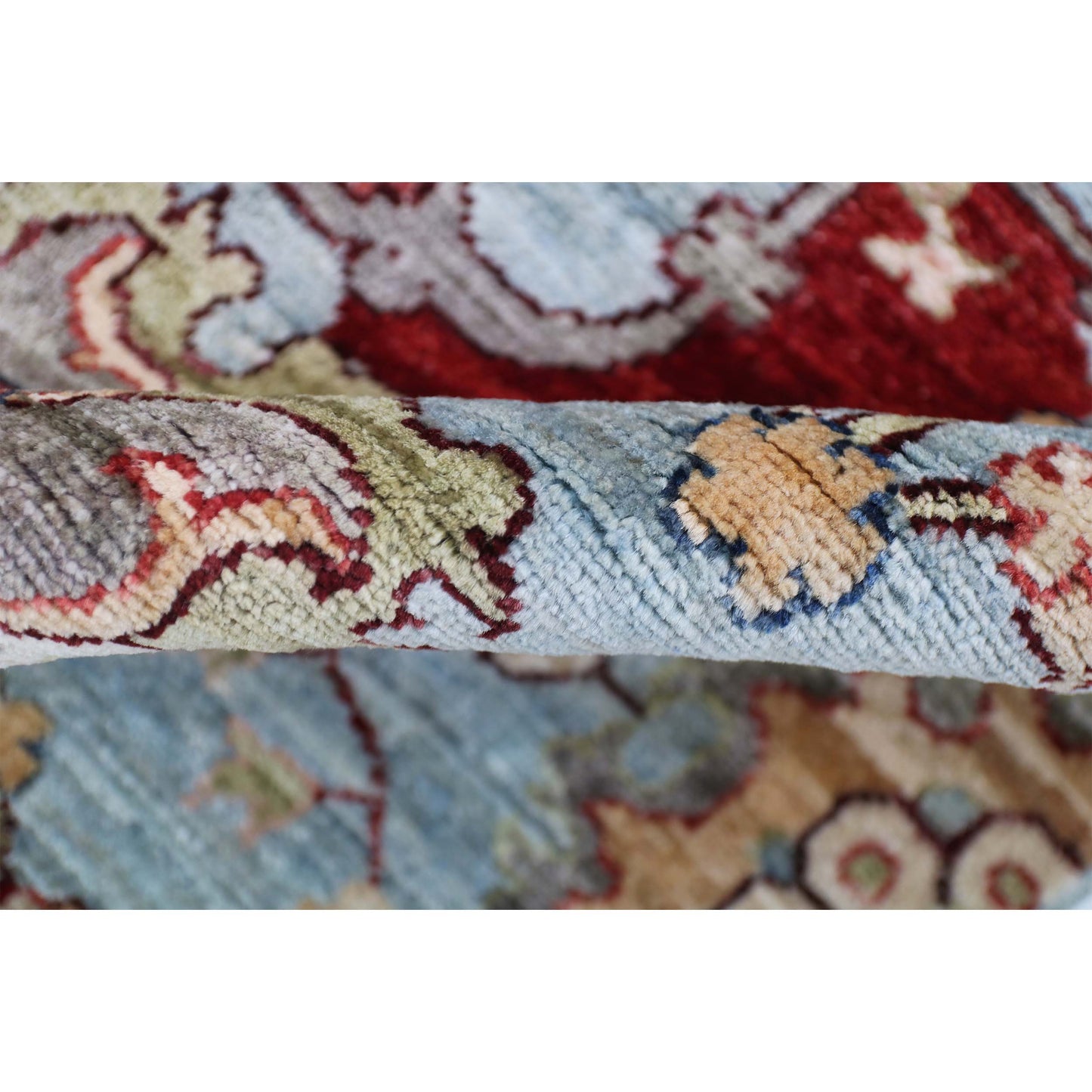 ARYANA PERAB LIGHT BLUE / RED 2'6" X 18'1"