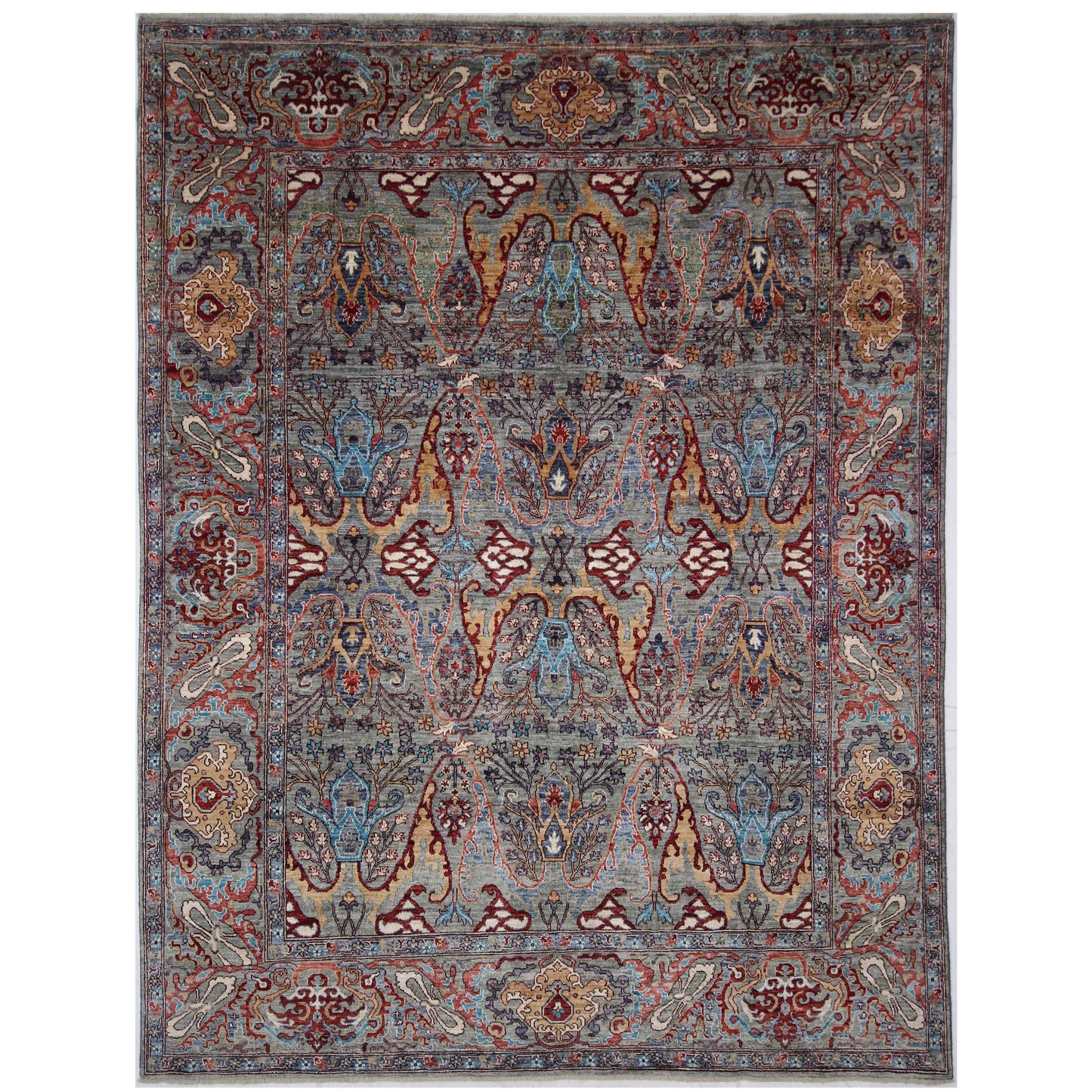 ARYANA BIJAR LIGHT GREEN / RED 7'11" X 10'5"