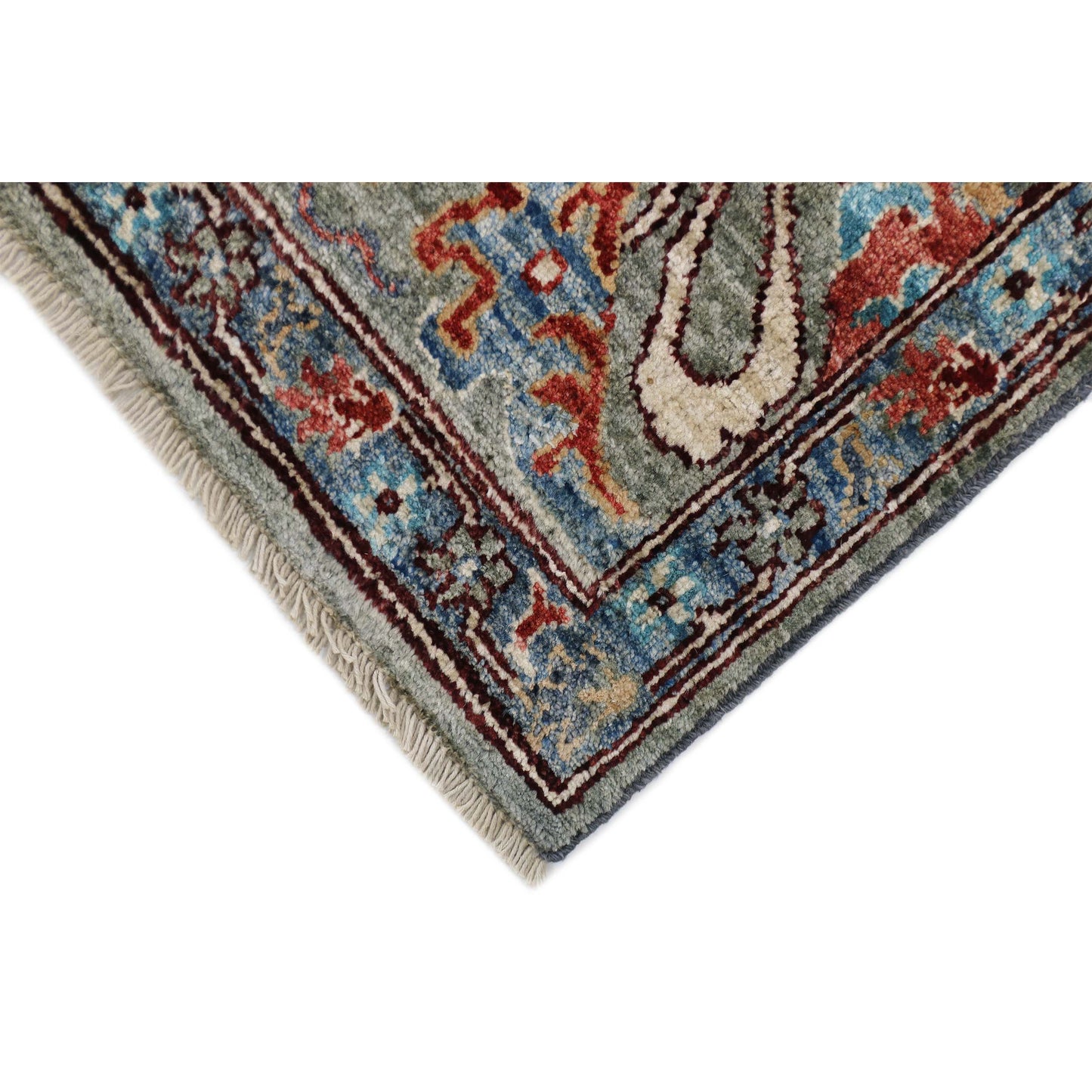 ARYANA BIJAR LIGHT GREEN / RED 7'11" X 10'5"