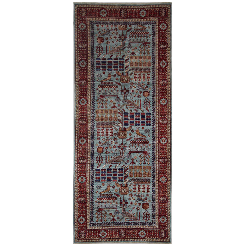ARYANA TRIBA LIGHT BLUE / RED 4' X 9'9"