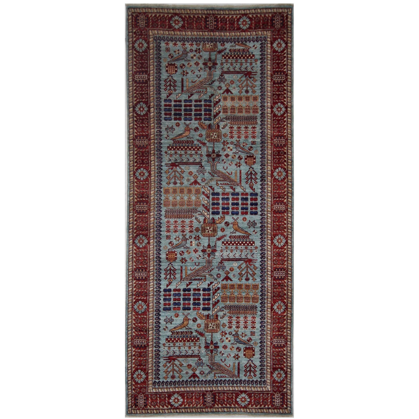 ARYANA TRIBA LIGHT BLUE / RED 4' X 9'9"
