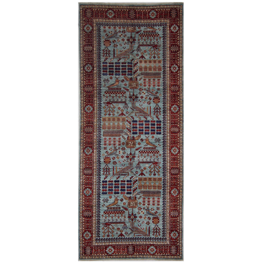 ARYANA TRIBA LIGHT BLUE / RED 4' X 9'9"