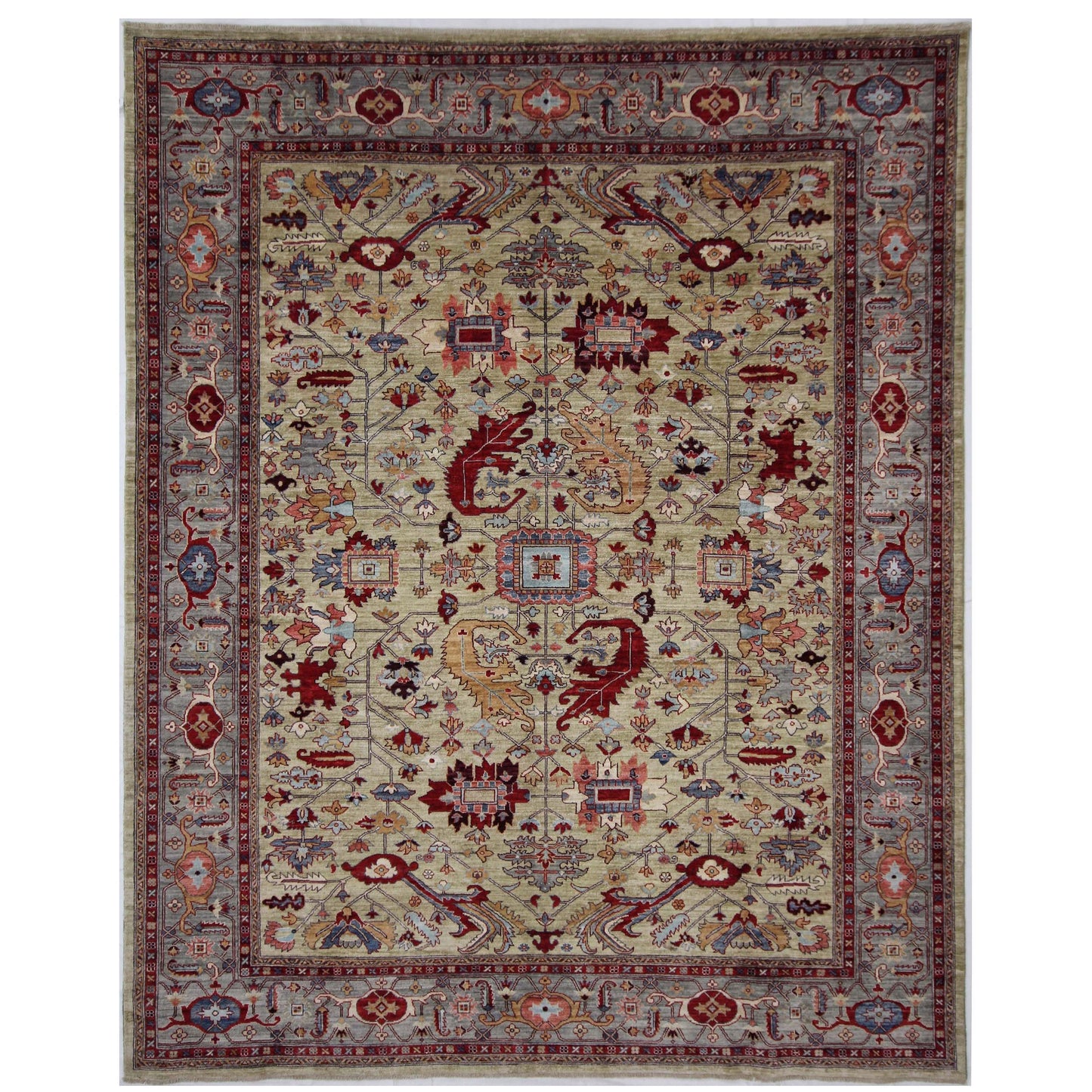 ARYANA ARYAN LIGHT GREEN / GREY 9' X 11'5"