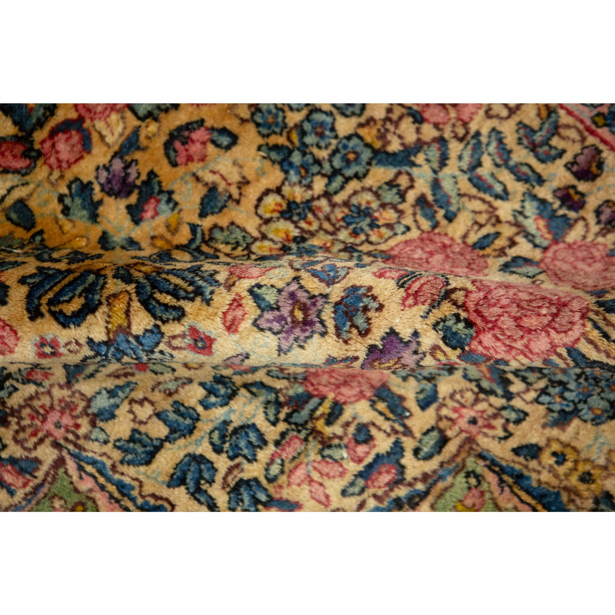 ANTIQUE PERSIAN FINE LAVAR KIRMAN GREEN 9'6" X 15'7"