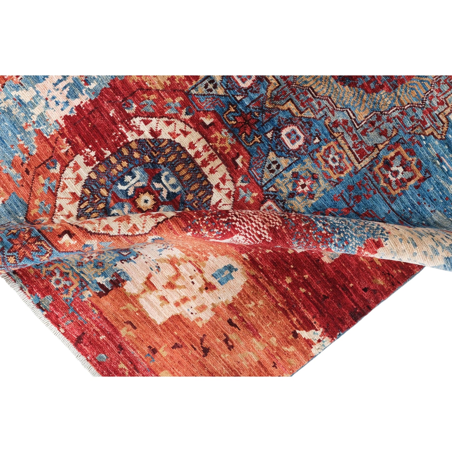 ARYANA ARYAN LIGHT BLUE / RED 4' X 5'10"