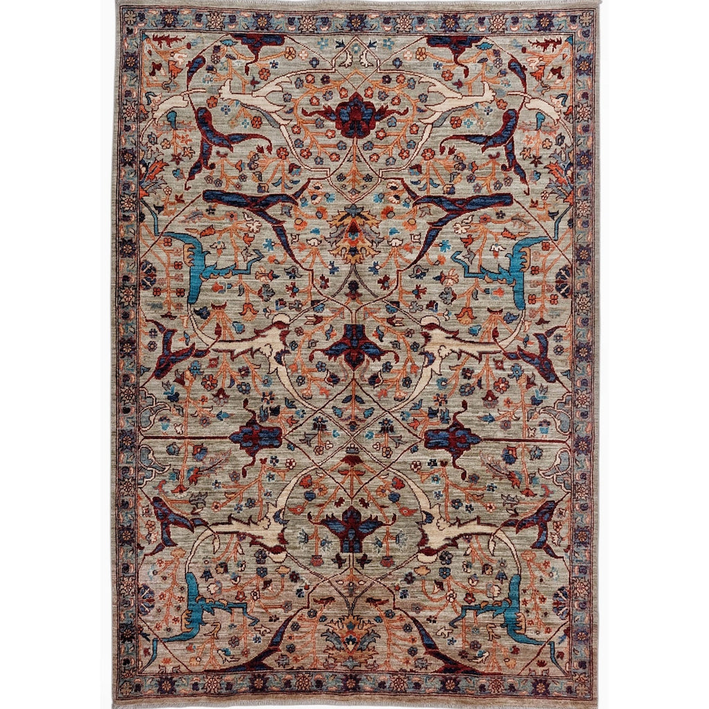 ARYANA ARYAN LIGHT GREEN / NAVY 4'11" X 6'11"