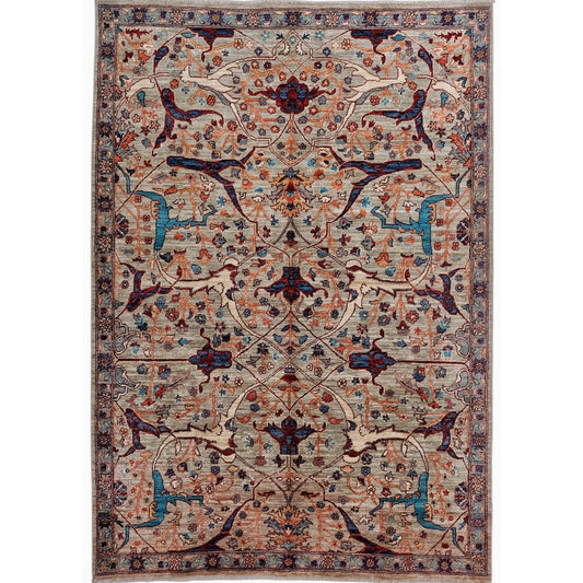 ARYANA ARYAN LIGHT GREEN / NAVY 4'11" X 6'11"