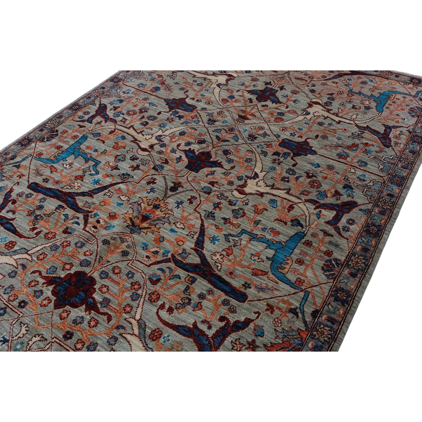 ARYANA ARYAN LIGHT GREEN / NAVY 4'11" X 6'11"