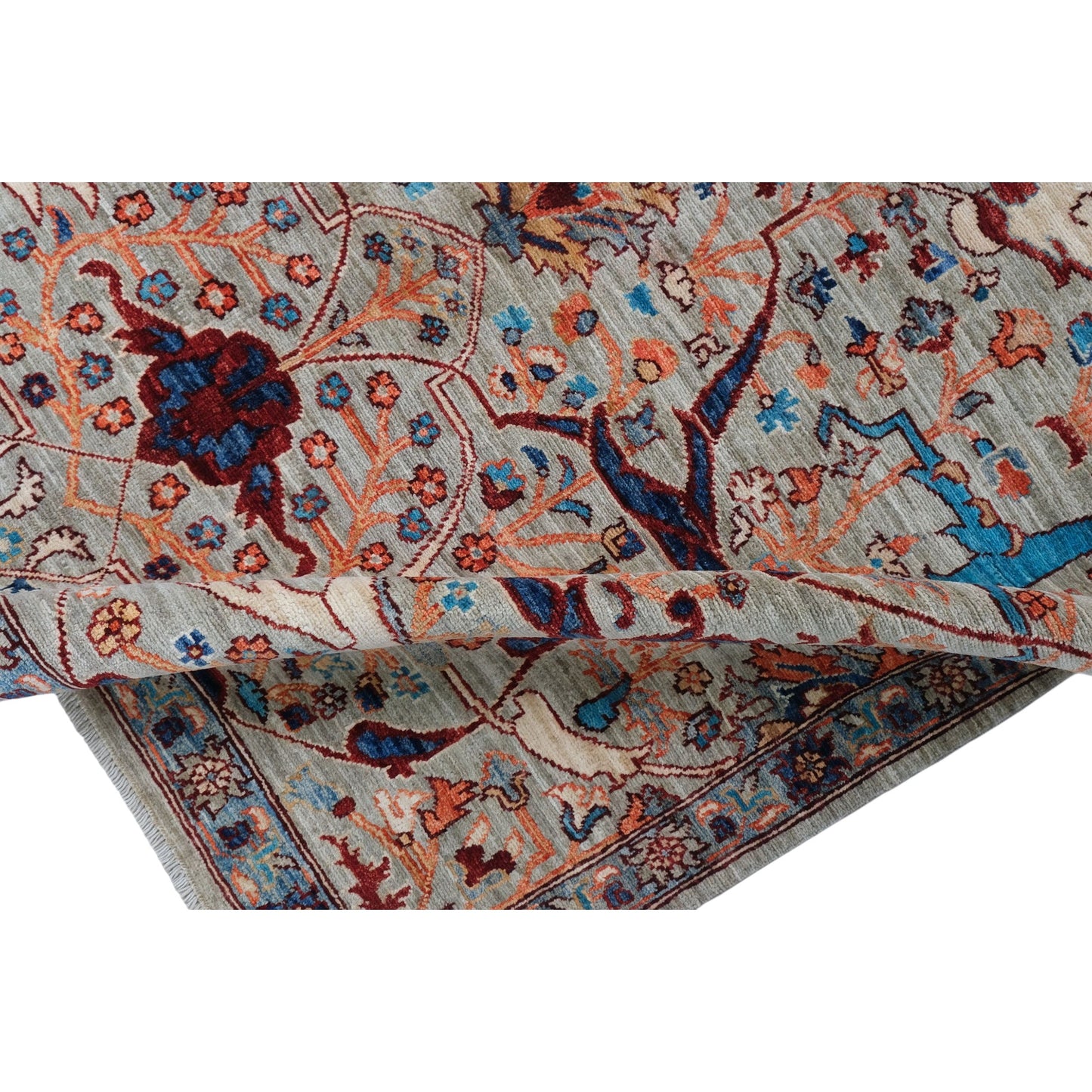 ARYANA ARYAN LIGHT GREEN / NAVY 4'11" X 6'11"