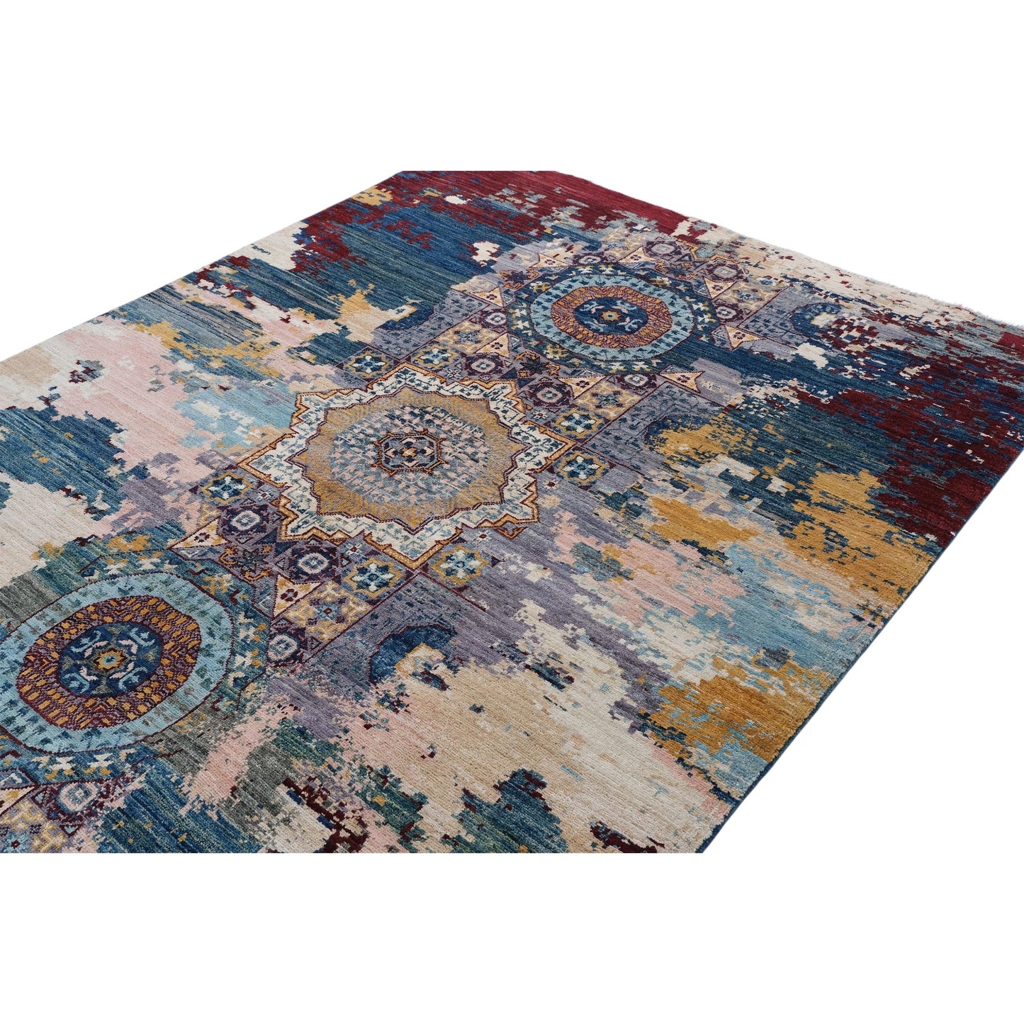ARYANA ARYAN LIGHT BLUE / RED 4'11" X 6'10"