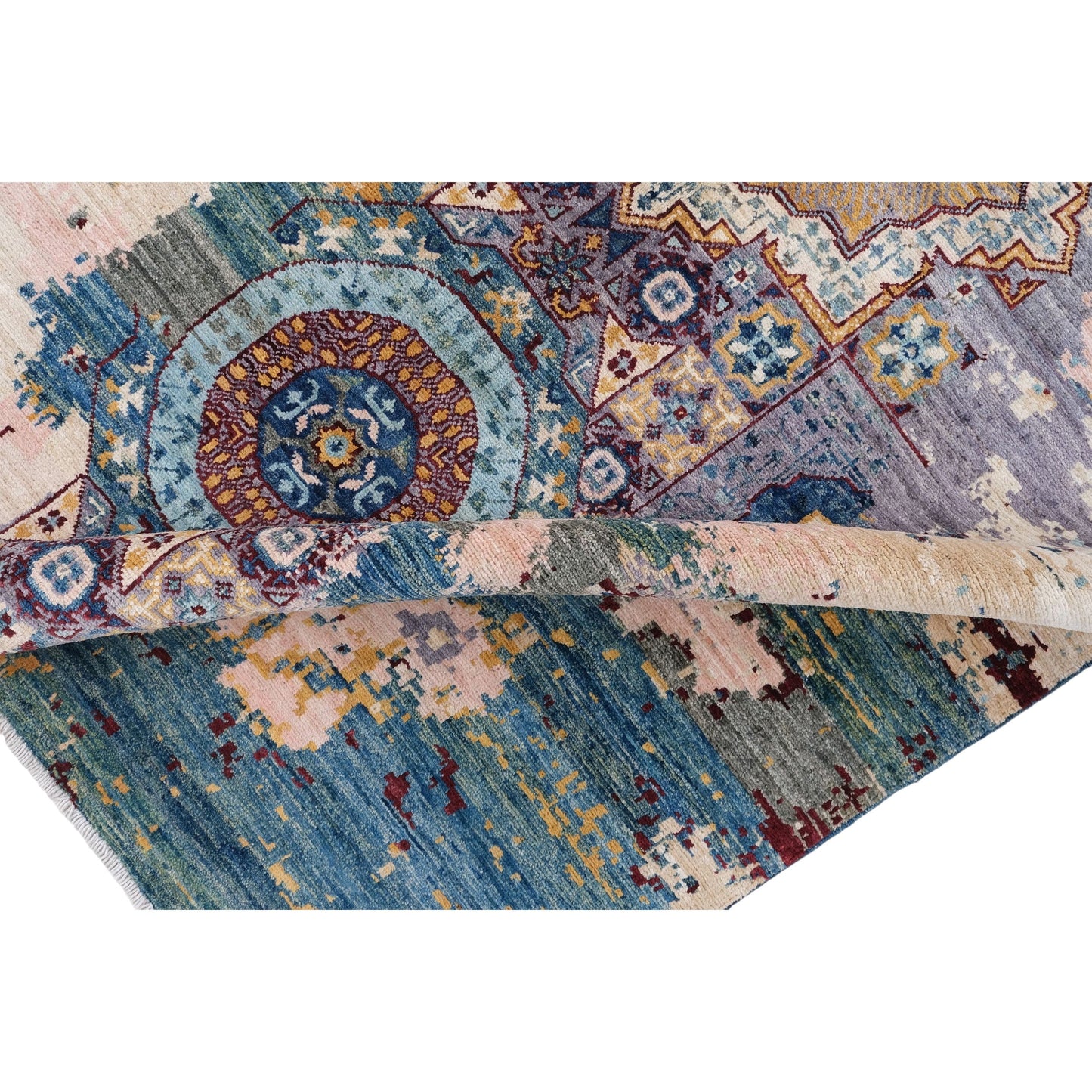 ARYANA ARYAN LIGHT BLUE / RED 4'11" X 6'10"