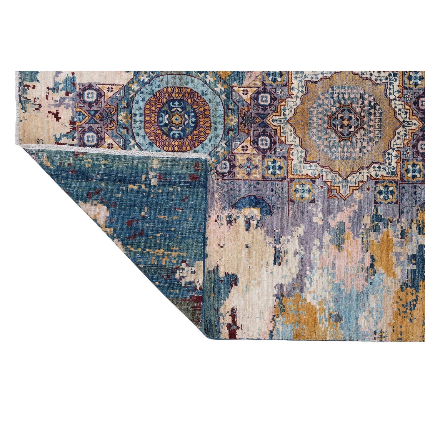 ARYANA ARYAN LIGHT BLUE / RED 4'11" X 6'10"