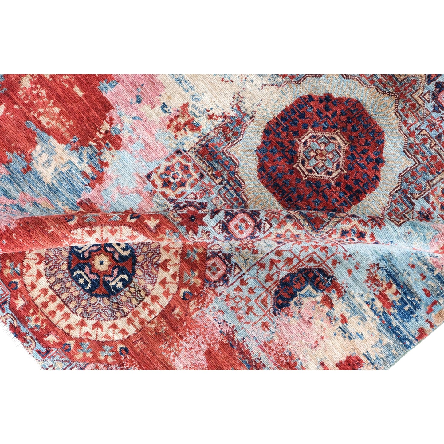 ARYANA ARYAN LIGHT BLUE / RED 3'11" X 5'11"