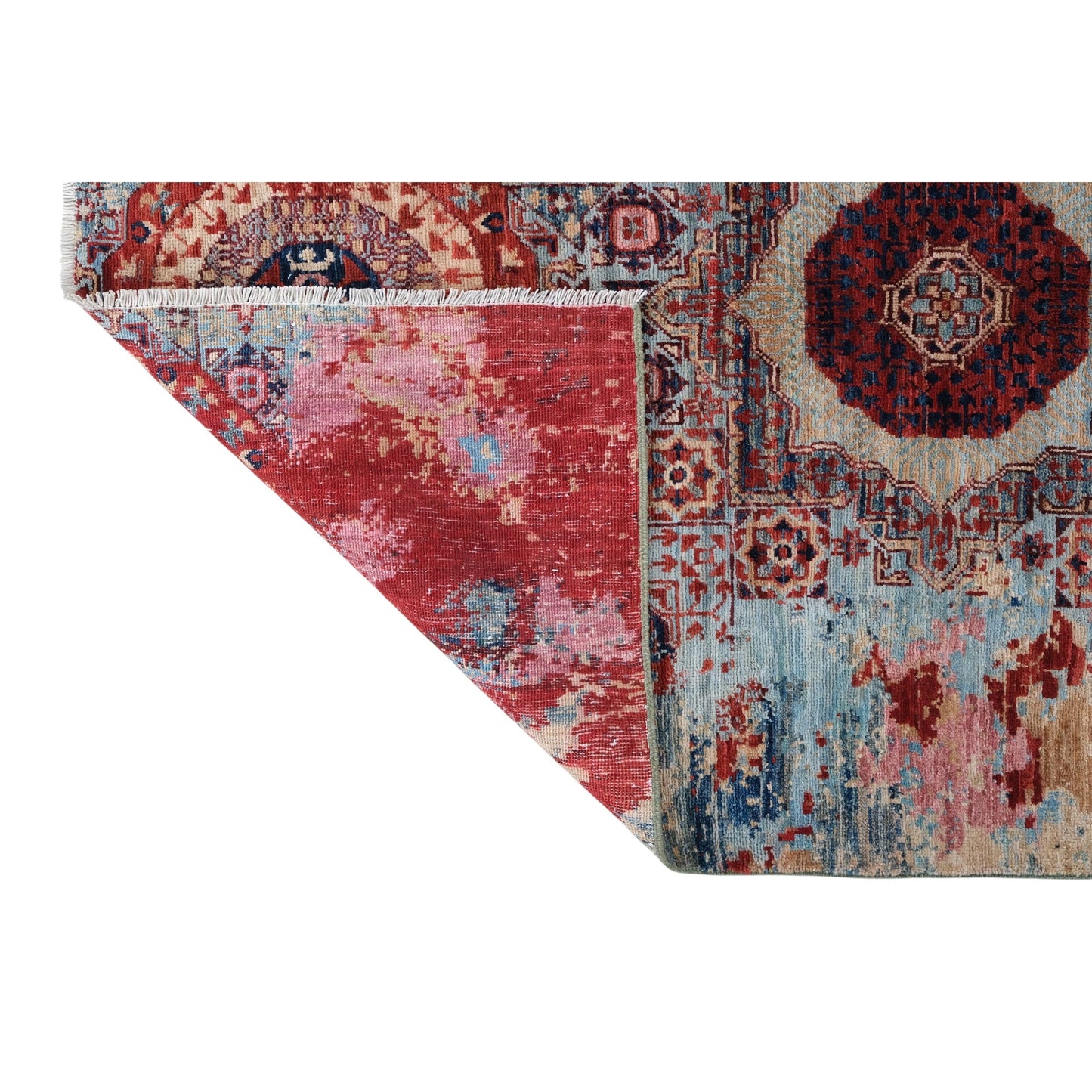 ARYANA ARYAN LIGHT BLUE / RED 3'11" X 5'11"
