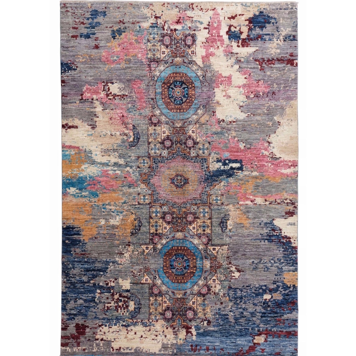 ARYANA ARYAN LIGHT BLUE / PINK 4'11" X 7'
