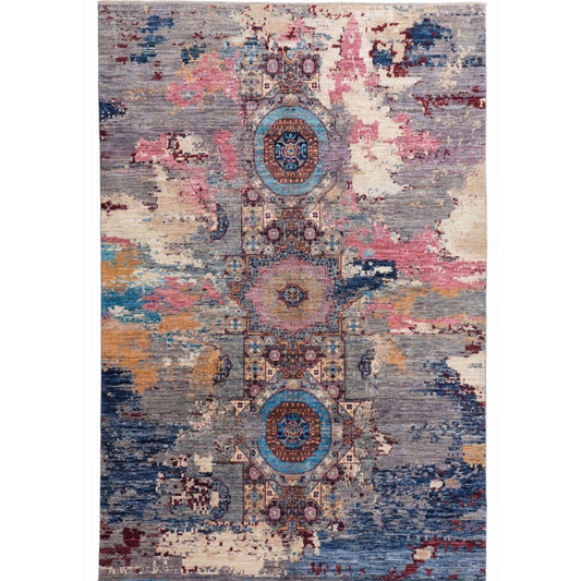 ARYANA ARYAN LIGHT BLUE / PINK 4'11" X 7'