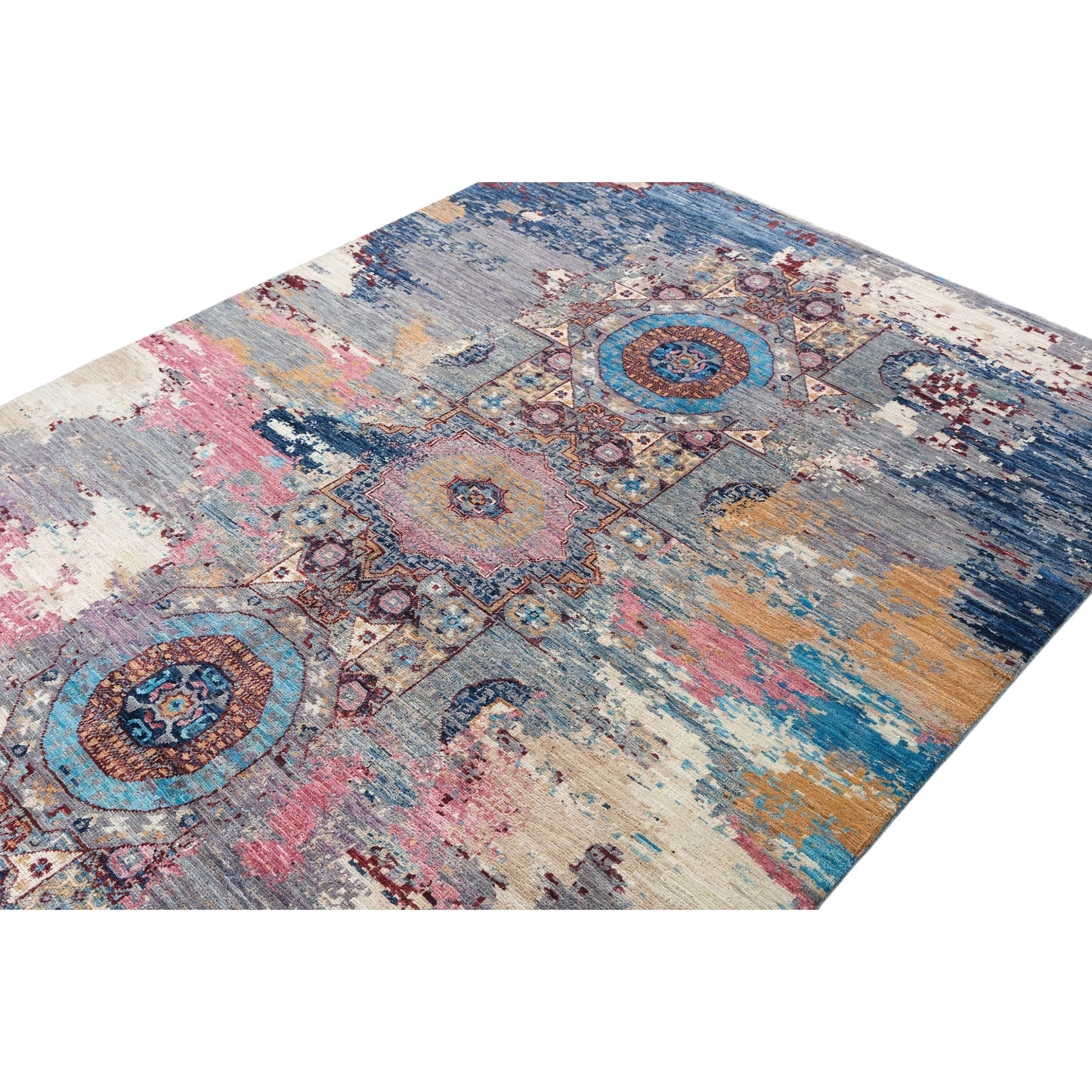 ARYANA ARYAN LIGHT BLUE / PINK 4'11" X 7'