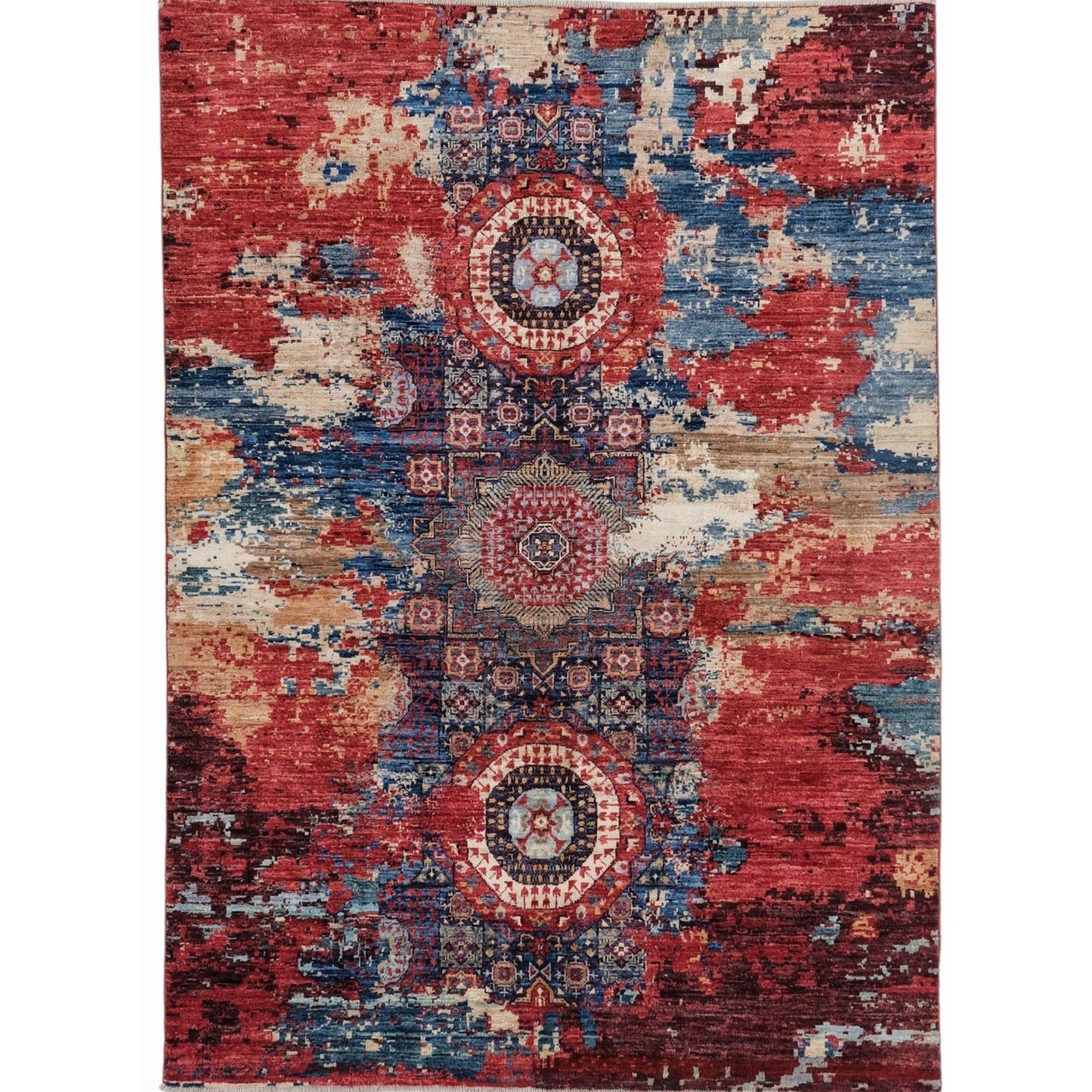 ARYANA ARYAN NAVY / RED 5' X 6'11"