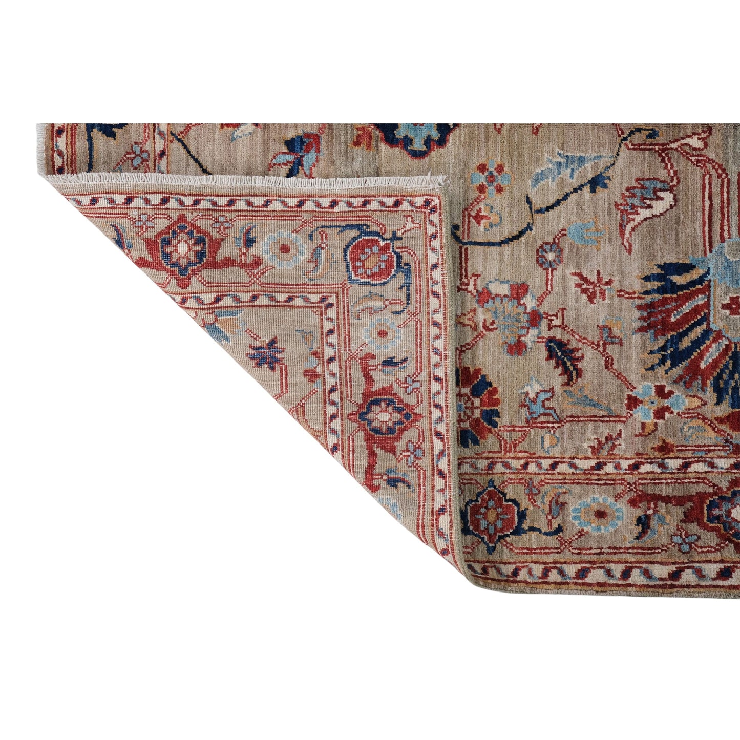 ARYANA ARYAN LIGHT GREEN / RED 4'2" X 5'10"