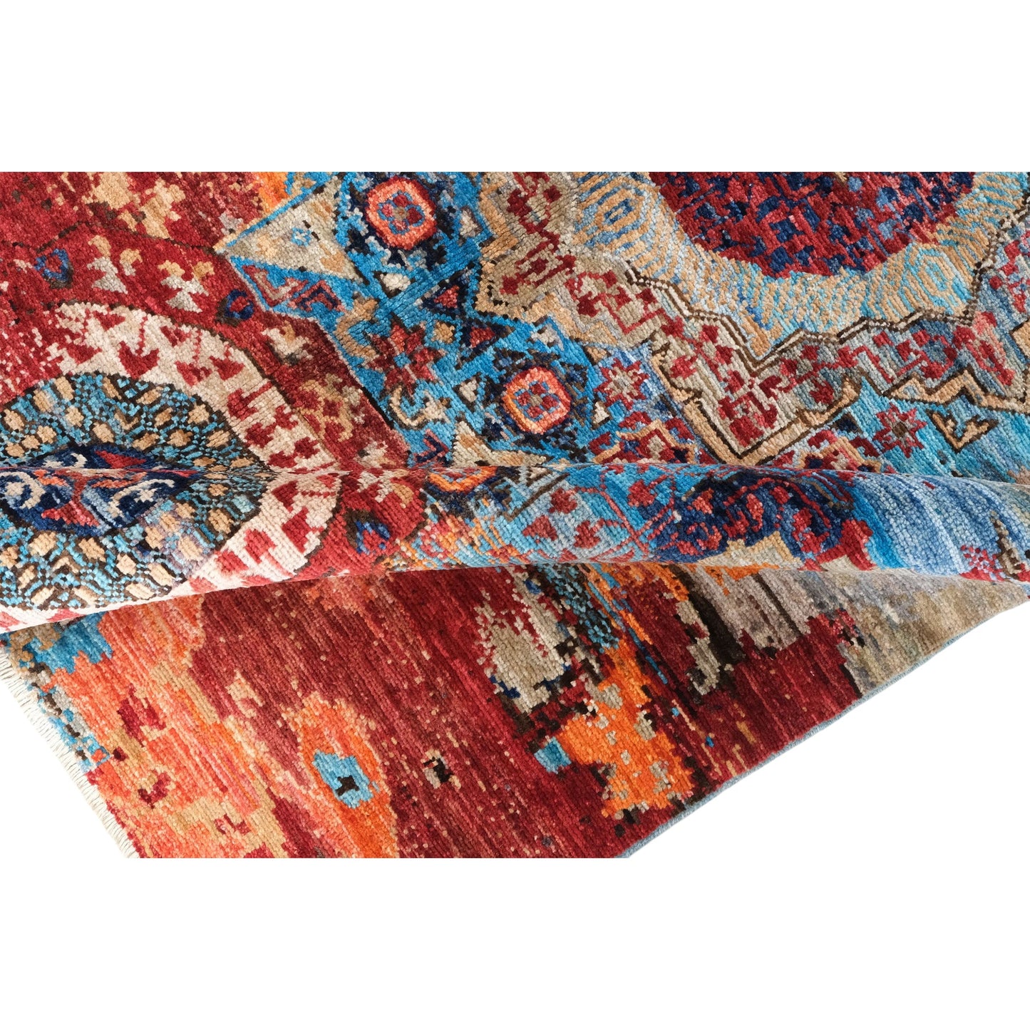 ARYANA ARYAN LIGHT BLUE / RED 4'1" X 5'10"